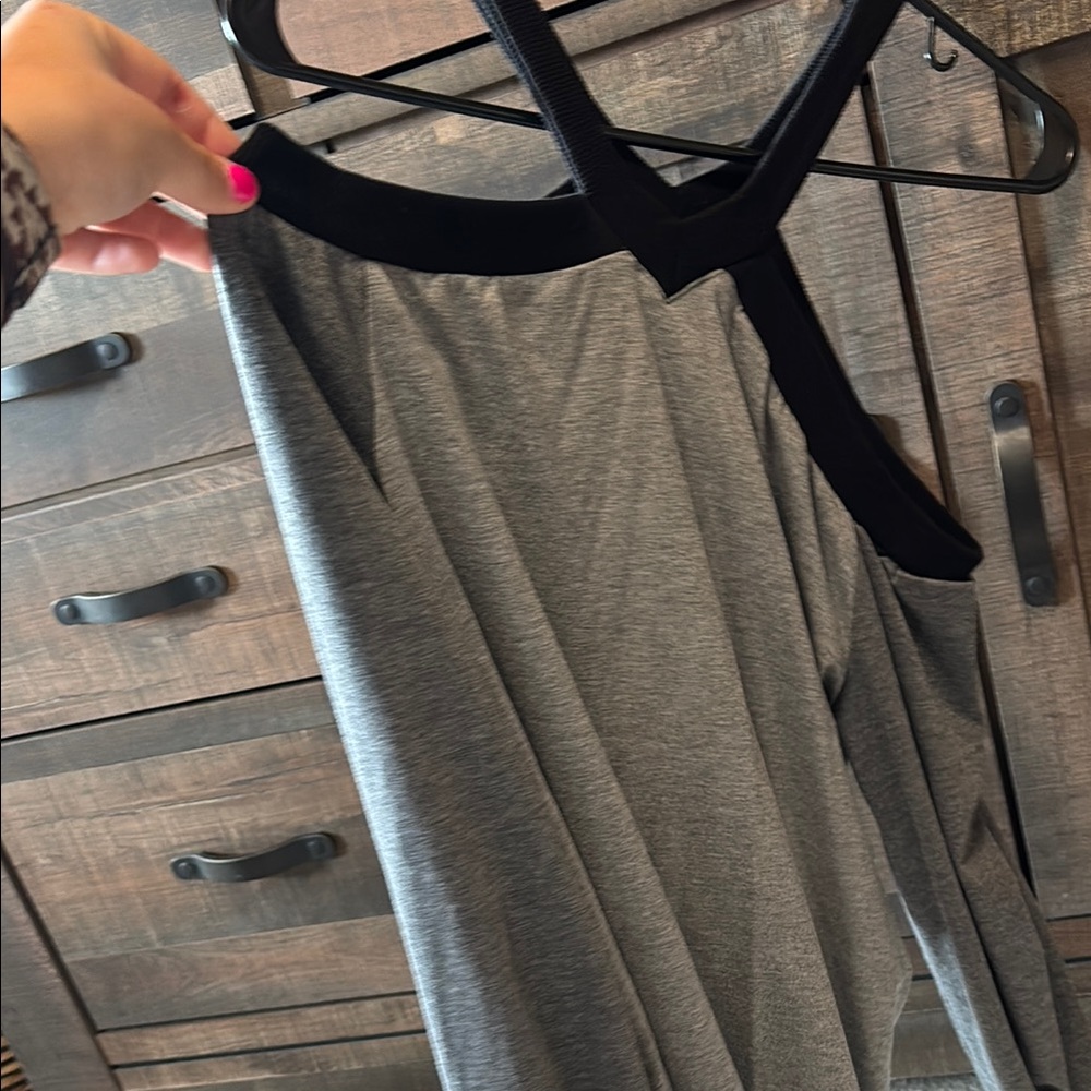 Gray Women's Top with Black Accents